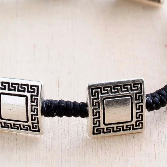 Greek Key Square Alloy Bracelet - Picture 2 of 3